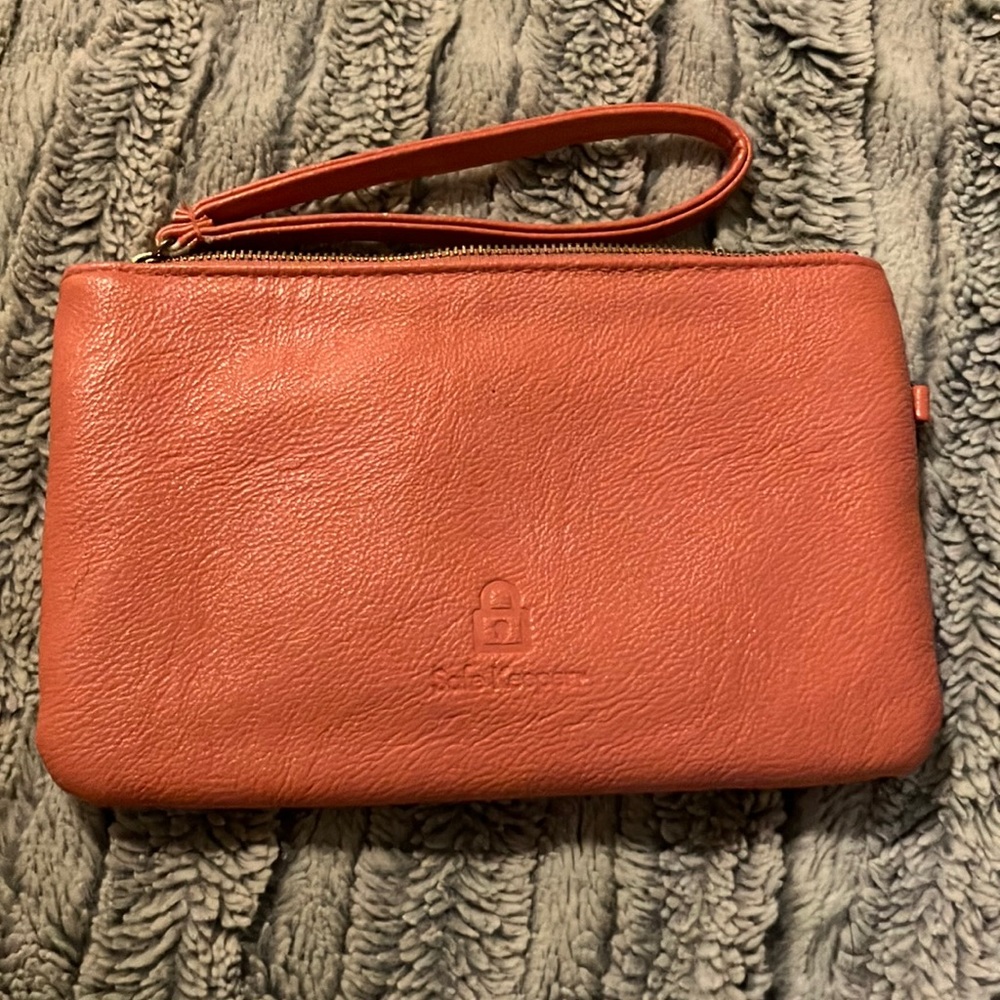 Peachy Wristlet Wallet Clutch by Safe Keeper